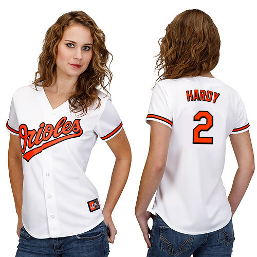 J-J Hardy #2 mlb Jersey-Baltimore Orioles Women's Authentic Home White Cool Base Baseball Jersey